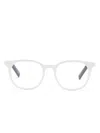 Moncler Ml5207 Two-tone Square-frame Glasses In White