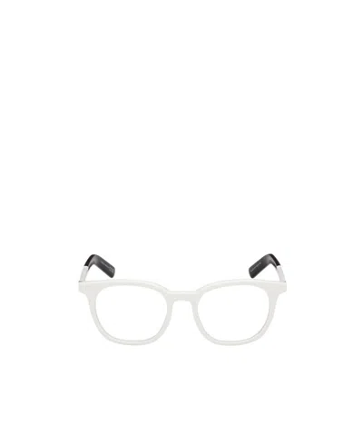Moncler Ml5207 Two-tone Square-frame Glasses In White