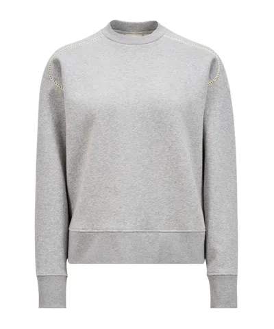 Moncler Embroidered Sweatshirt In Gray