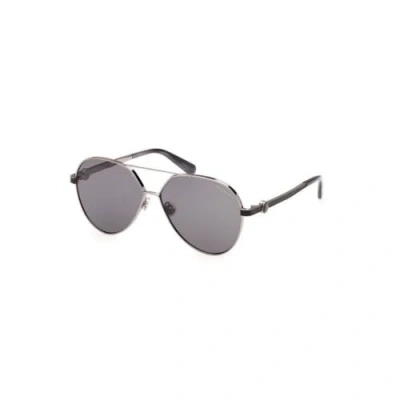 Pre-owned Moncler Mo-21366 Women Silver Sunglasses Metal Solid Aviator Full Rim Eyeglasses In Gray