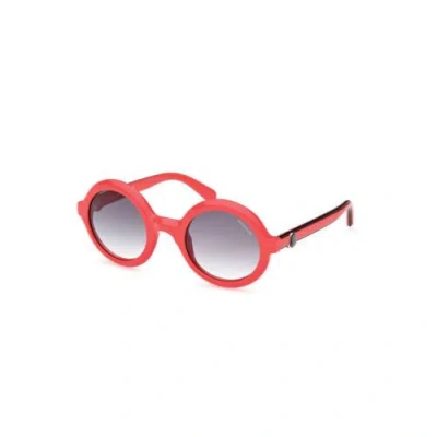 Pre-owned Moncler Mo-21753 Women Pink Sunglasses 100% Pantografato Round Casual Eyeglasses In Gray