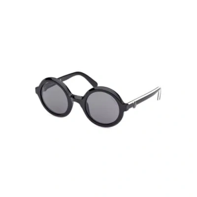 Pre-owned Moncler Mo-21754 Women Black Sunglasses 100% Pantografato Solid Round Eyeglasses