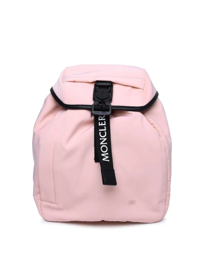 Moncler Trick Pink Nylon Backpack In Nude & Neutrals