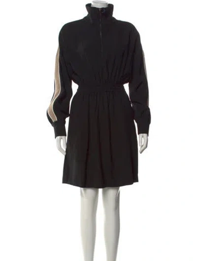 Pre-owned Moncler Mock Neck Knee-length Dress W/ Tags In Black
