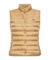 Moncler Logo-patch Mock-neck Down Gilet In Nude