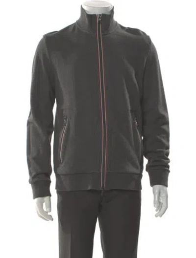 Pre-owned Moncler Mock Neck Long Sleeve Cardigan In Gray