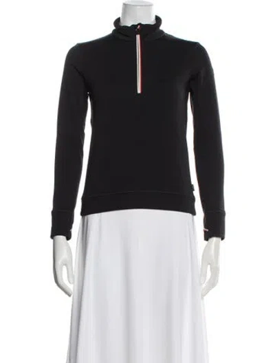 Pre-owned Moncler Mock Neck Long Sleeve Sweatshirt In Black