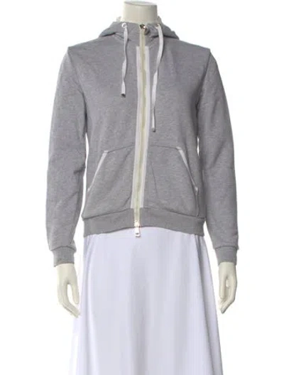 Pre-owned Moncler Mock Neck Long Sleeve Sweatshirt In Gray