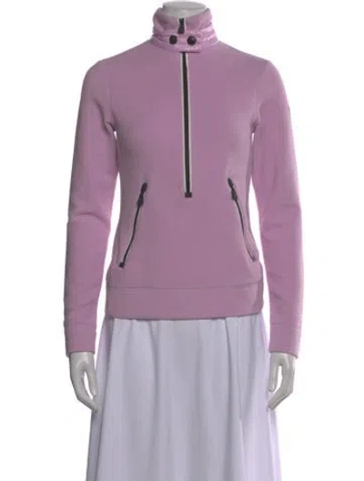 Pre-owned Moncler Mock Neck Long Sleeve Sweatshirt In Purple