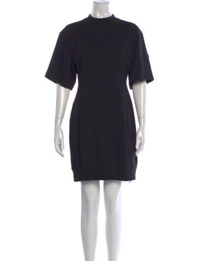 Pre-owned Moncler Mock Neck Mini Dress In Blue