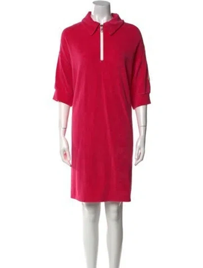 Pre-owned Moncler Mock Neck Mini Dress In Pink