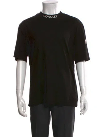 Pre-owned Moncler Mock Neck Short Sleeve T-shirt In Black
