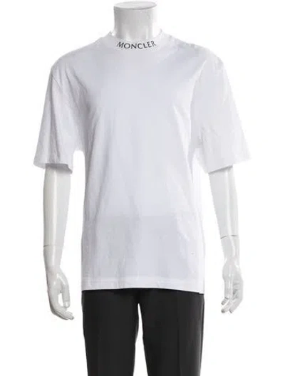 Pre-owned Moncler Mock Neck Short Sleeve T-shirt In White