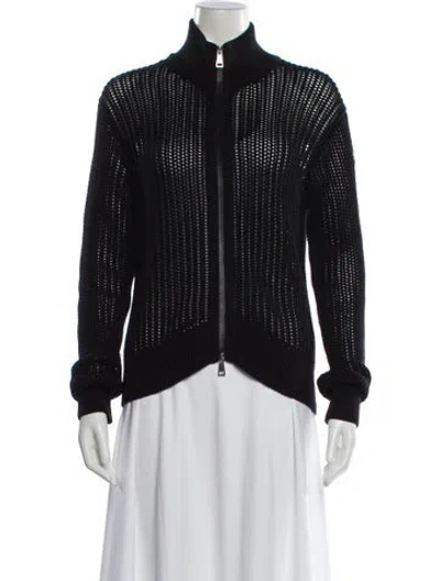 Pre-owned Moncler Mock Neck Sweater In Black