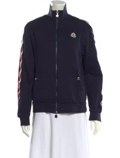 Pre-owned Moncler Mock Neck Sweater In Blue