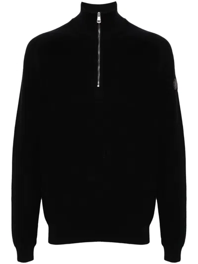 Moncler Mock-neck Zip-up Jumper In 蓝色