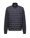 Moncler Modern Padded Cardigan With Knitted Details In Blue