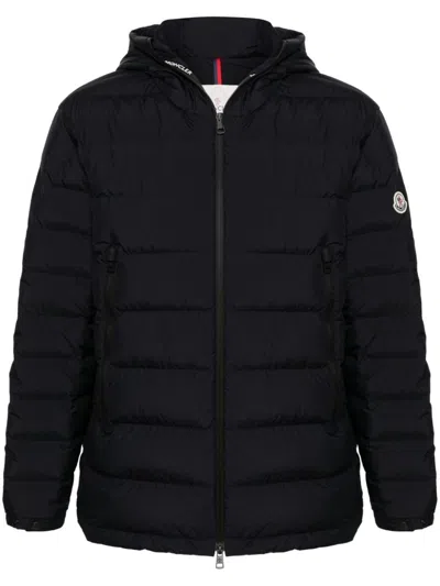 Moncler Modern Short Down Jacket With Hood In Blue