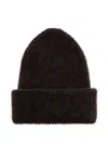 Moncler Logo Mohair And Wool-blend Beanie In Brown