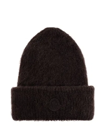 Moncler Mohair Beanie In Brown