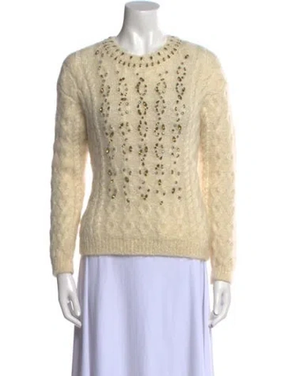 Pre-owned Moncler Mohair Crew Neck Sweater In Neutral