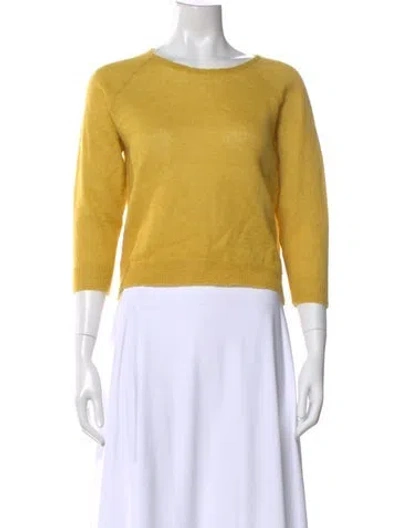 Pre-owned Moncler Mohair Crew Neck Sweater In Yellow