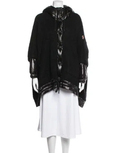 Pre-owned Moncler Mohair Down Coat In Black