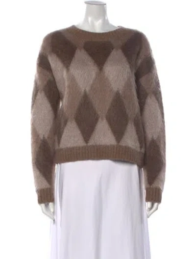 Pre-owned Moncler Mohair Patterned Sweater In Brown