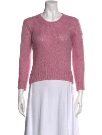 Pre-owned Moncler Mohair Scoop Neck Sweater In Pink