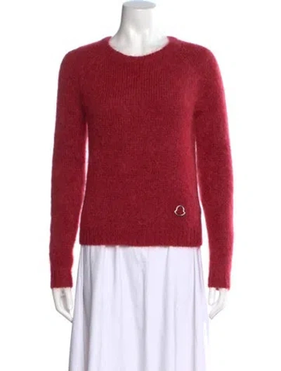 Pre-owned Moncler Mohair Scoop Neck Sweater In Red