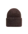 Moncler Mohair  Wool Blend Beanie In Brown