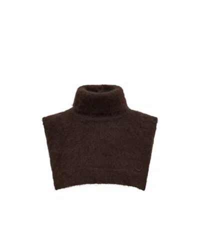 Moncler Mohair  Wool Blend Bib In Brown
