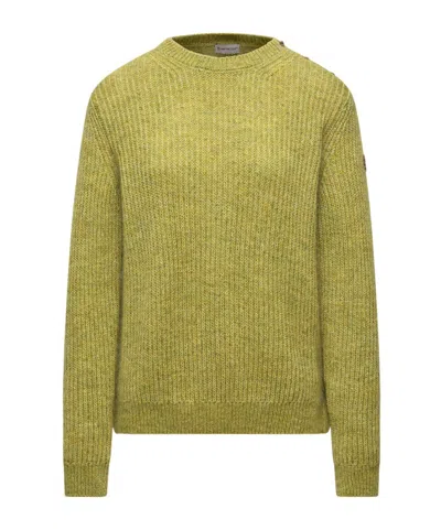 Moncler Mohair  Wool Blend Sweater In Green