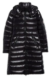Moncler Moka Quilted Down Long Parka In Black/black