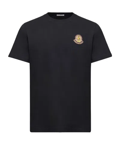 Moncler Mon Duck Logo Cotton T-shirt In Black