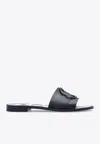 Moncler Mon Logo Rubber Slides In Navy
