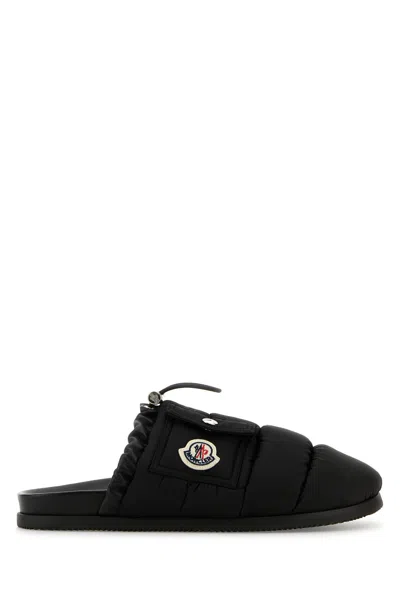 MONCLER MONCLER BLACK FABRIC MON POCKET SLIPPERS