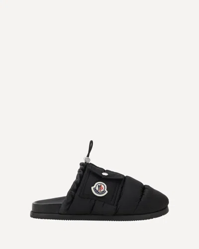 Moncler Mon Pocket Padded Black Mules In Multi