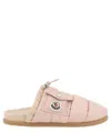 Moncler Mon Pocket Slippers With Soft Padded Design And Logo Patch In Pink
