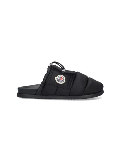 Moncler "mon Pocket" Padded Mules Black