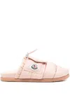 Moncler Mon Pocket Slippers With Soft Padded Design And Logo Patch In Multicolor