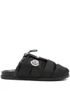 Moncler Mon Pocket Slippers In Black