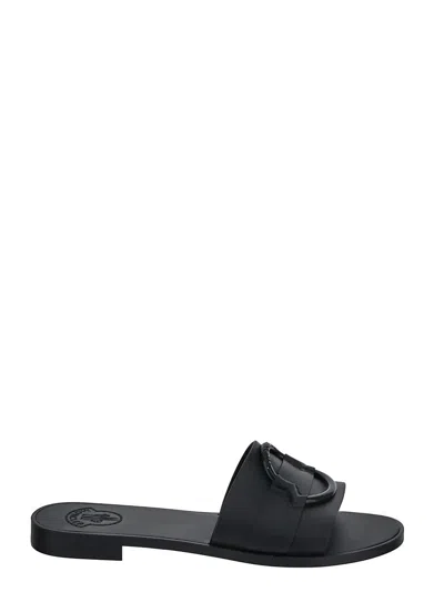 Moncler Mon Slide Sandal In Black