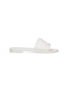 Moncler Flat Rubber Sole Slides In White
