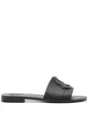 Moncler Mon Logo Rubber Slides In Black
