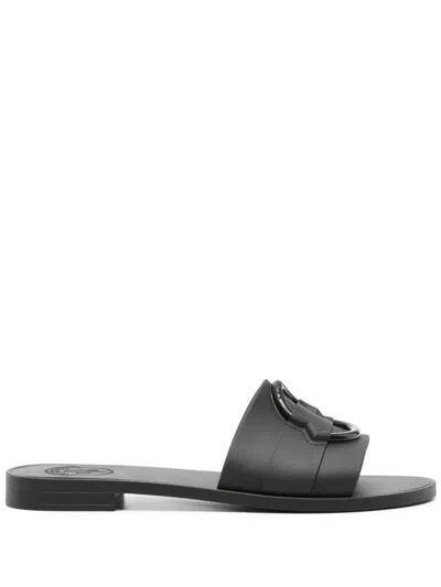 Moncler Mon Slides Shoes In Black