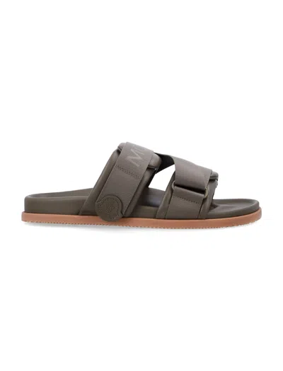 MONCLER MONCLER MON SUMMER NAPPA LEATHER SLIDERS