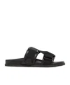 MONCLER MON SUMMER NAPPA LEATHER SLIDERS