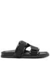 Moncler Mon Summer Leather Sandals With Nylon Details