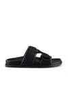 Moncler Mon Summer Leather Sandals With Nylon Details